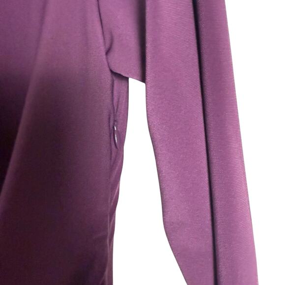 Halston Kamilah Jersey Purple One Shoulder Ruched Slit Cocktail Gown Size 4 - Picture 11 of 16